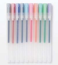 MUJI Japan Gel Ink Cap Type Ballpoint Pen 0.38mm 10 Color Set New