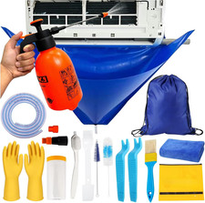 18PCS Mini Split Cleaning Kit Waterproof AC Cover with 2L Sprayer HVAC Cleaning