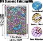 Stained Glass Diamond Painting Kit: Vibrant Flowers & Butterflies, 5D Full Drill