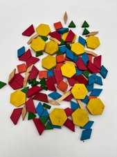 100 Wooden Lacing Beads Set Colorful Shapes Threading Blocks Montessori Toy