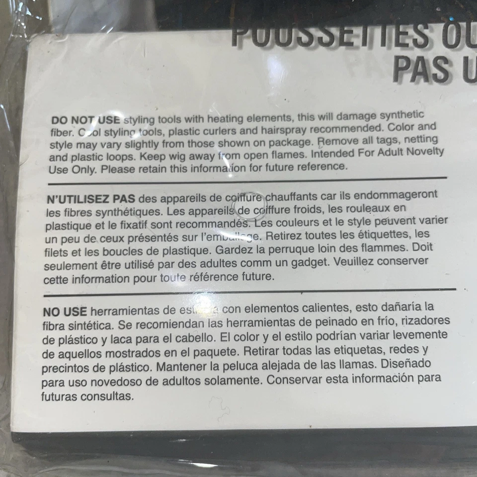 Peluca Larga Oropel Traje Usted Adulto Elegante Disfraz Halloween Accesorio Foto 4 de 4