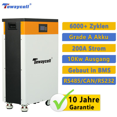Tewaycell 16KWh Batteriespeicher 51,2V 300Ah 306Ah LiFePO4 Speicher Solar Akku