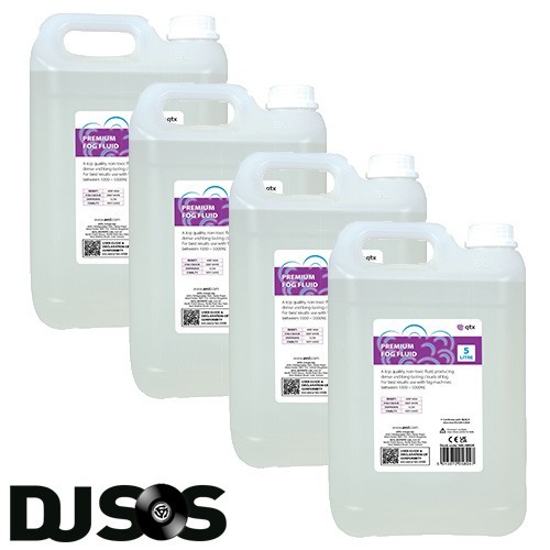 4 x 5L QTX Premium Density Fog Smoke Machine Fluid 20L DJ Disco Stage Fogger