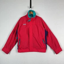 Vtg 90s Columbia Mens Bugaboo Jacket Radial Sleeve Medium Pink Teal *Shell Only