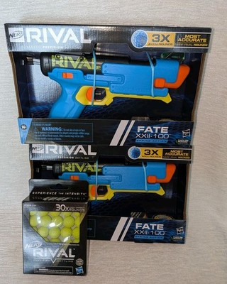 Nerf Rival Fate XXII-100 Blaster Toy Guns(2) with 30 Count Ammo Refill All New