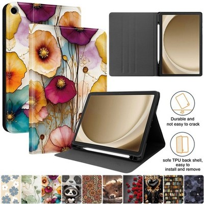 Butterfly Flower Lion Tablet Stand Case For Samsung Tab A7 A8 A9 A11+ S6 S9 S10