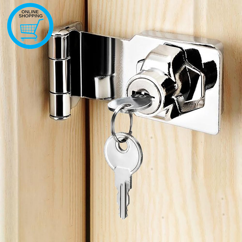 Keyed Hasp Lock Right Angle 90 Degrees Lock Hasp Twist Knob Keyed Locking Hasp S