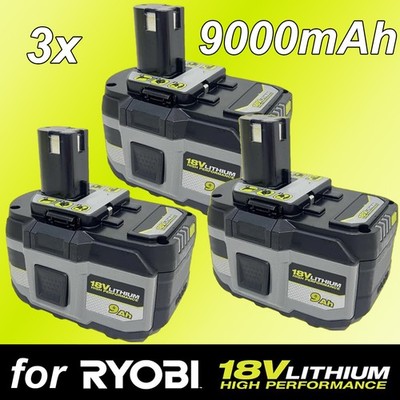 3X 18V 9Ah  Akku für RYOBI One+ Plus Lithium RB18L50 P108 P104 Batterie