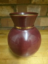 Vintage Schuerich West German Pottery Vase 535-14cm Red Gold Gilt Retro