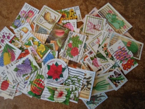 Collection 100 US stamps - 250th Birthday series -#9 Flowers and Plants
