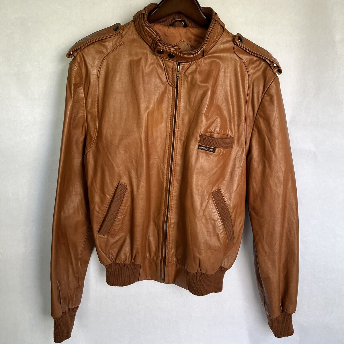VTG Members Only Brown Leather Bombers Jacket RARE Shoulder Collar Strap Mens 44 | eBay VTG Members Only Brown Leather Bombers Jacket RARE Shoulder Collar Strap Mens 44 | eBay