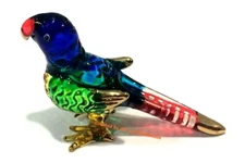 Handmade Glass Parrot Art Glass Blown Animal Figurine/Bird Figurine Collectib
