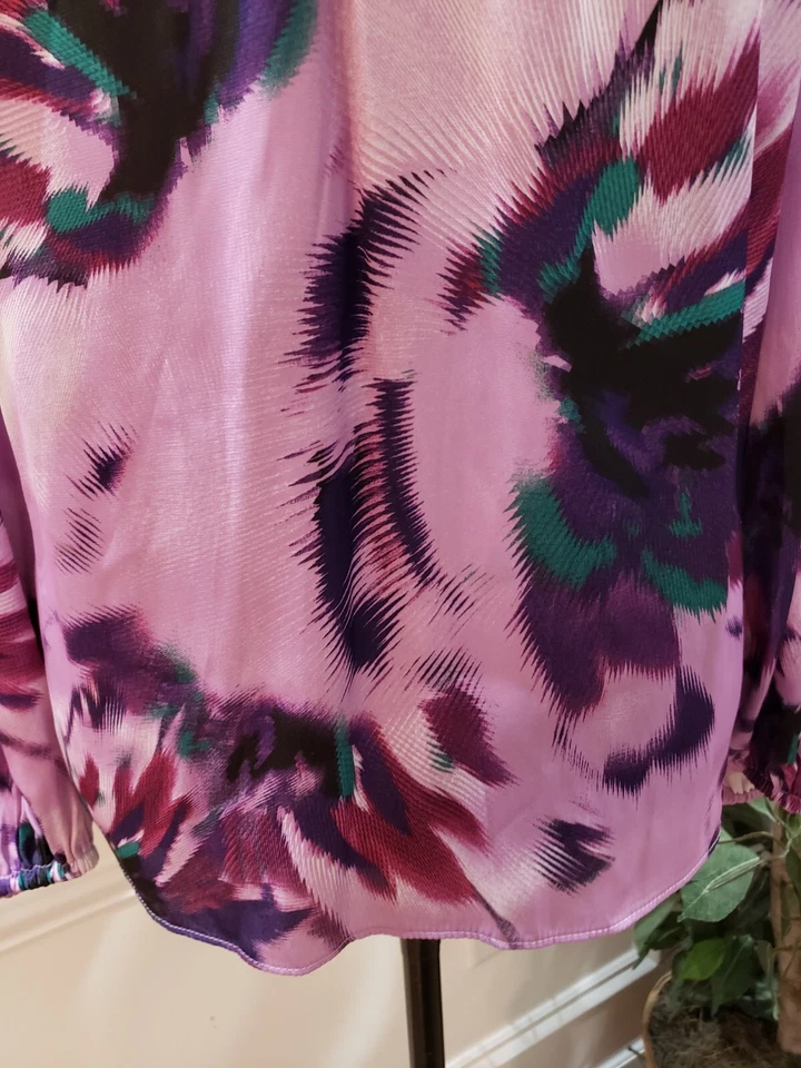 Jennifer Lopez Women's Purple Polyester Round Neck Long Sleeve Top Blouse Size M - Image 3 of 4