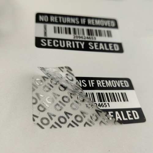 Pegatinas de vacío de garantía etiquetas de código de barras a prueba de manipulaciones sellos evidentes de manipulaciones 2" x 1" - Imagen 4 de 6