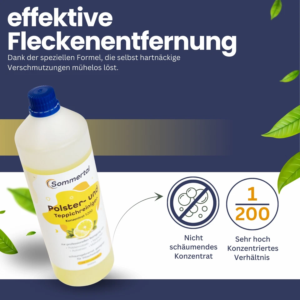 Sommertal Polster- & Teppichreiniger - 1L Konzentrat für Waschsauger - ergiebig - Bild 2 von 4