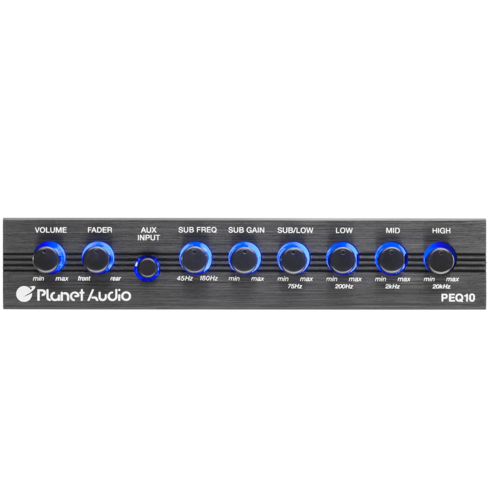 Ecualizador de preamplificador de banda Planet Audio Half DIN 4 con control remoto de nivel de subwoofer Foto 2 de 4