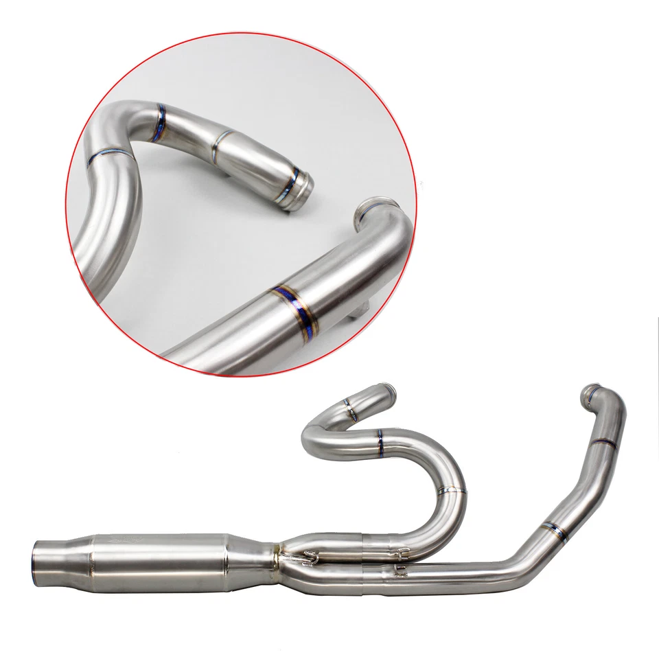 Titanium 2 into 1 Exhaust Pipe for Harley 09-16 Road Street Glide FLHT FLHR FLHX — 第 2/4 张图片