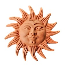 Sole con raggi in terracotta lavorazione artigianale a mano Deruta