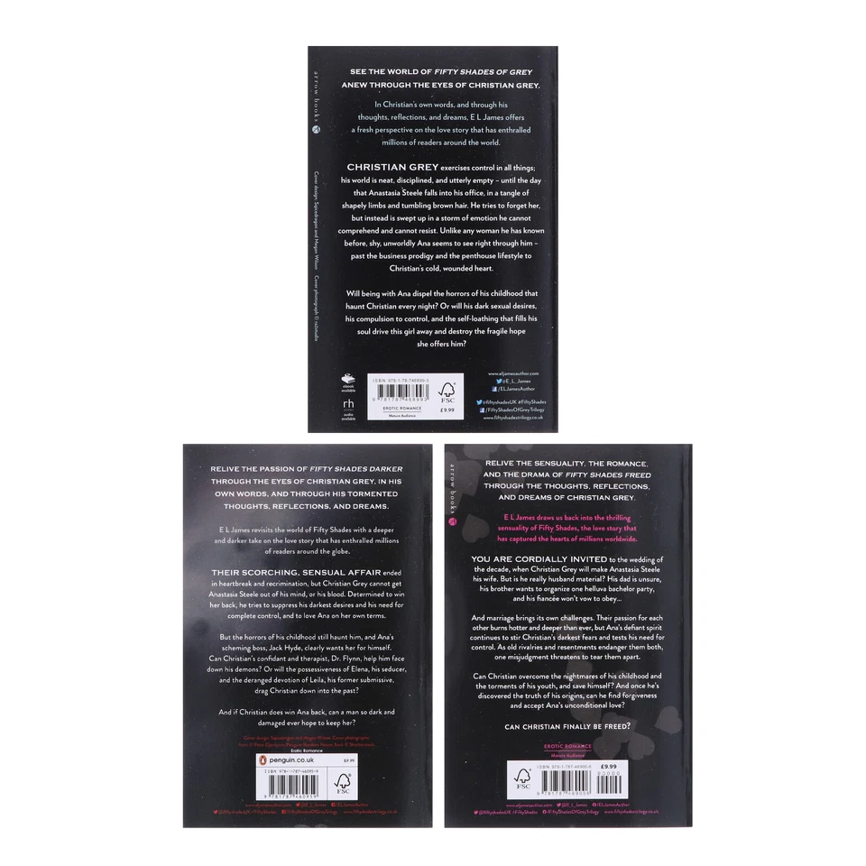 Fifty 50 Shades of Grey, Darker & Freed Trilogy 3 Books By E L James- Fiction-PB - Image 3 of 4
