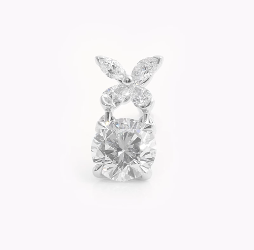 Diamond Earring Round And Marquise 1.80 Carat Lab Grown 950 Platinum - Video 1 of 1