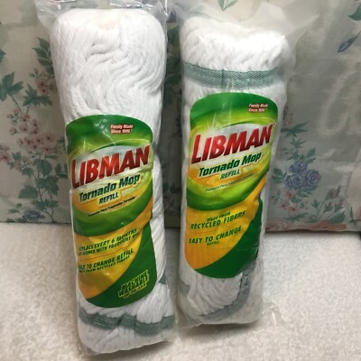 2 X Libman Tornado Twist Mop Head Refill #0231 Heavy-Duty Cotton Cleaning New