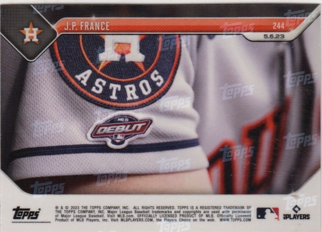 2023 Topps Now /725 JP France #244 Rookie Five Scoreless Innings