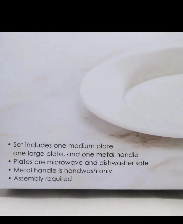 Tahari 2 Tier Porcelain Stand 10" for Dessert or Fruit on Kitchen Counter White - Image 4 of 4