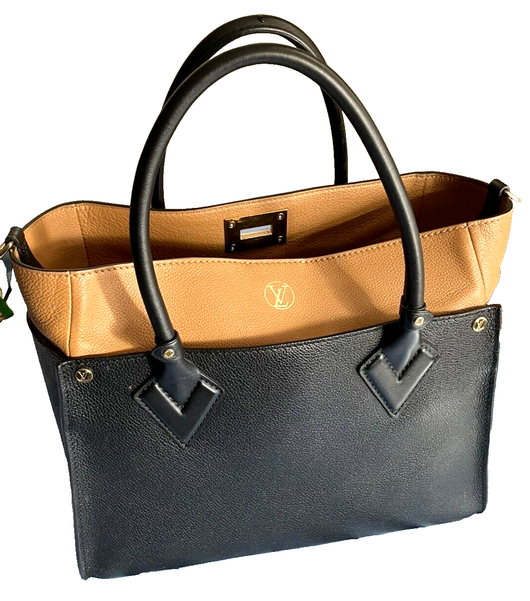 LOUIS VUITTON ON MY SIDE MM Handbag Black Brown M53825 SR1129 Discounted-image