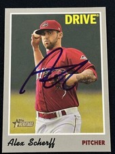 2019 Topps Heritage Minors Signed #45 Alex Scherff Autographed Auto Red Sox Card