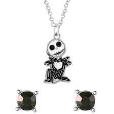 Disney NIGHTMARE BEFORE CHRISTMAS Girl's JACK PENDANT  EARRING SET  New