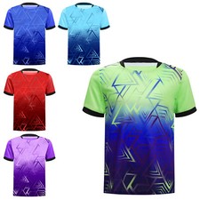 Kids Boys Sports Top Stylish T-shirts Running Jersey Geometric Print Soccer