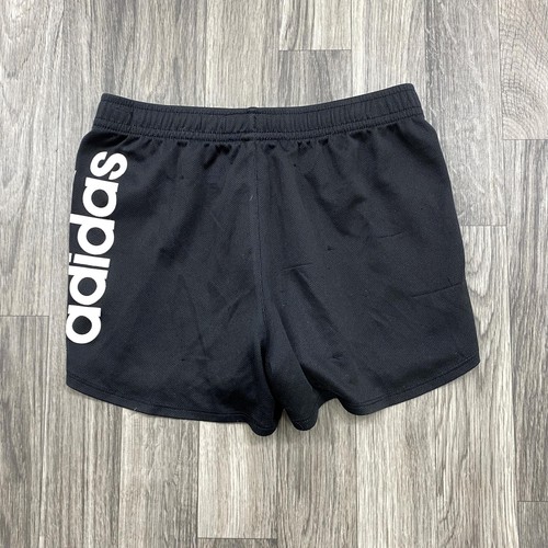 ADIDAS Stretch Waist Pull On Low Rise Black Activewear Shorts Girl's Size Small - Picture 3 of 7