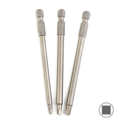 9-tlg. Vierkant-Bit-Set – 1/4" Sechskantschaft, Magnetisch, SQ1/SQ2/SQ3, Je 3 Stück, 100 Mm