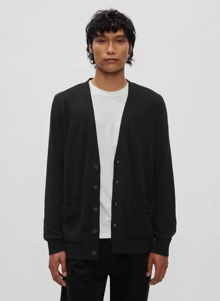 NWT - GAP Men's Black CashSoft Mid-Weight Cardigan Sz Medium - $69 FREE SHIP - Image 2 of 4