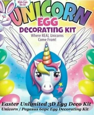  60 pcs Easter Egg Unlimited 3-Dimensional Unicorn / Pegasus Egg Decorating Kit