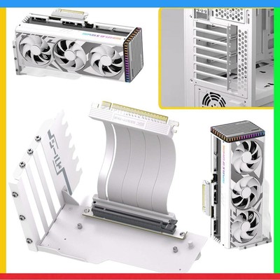 Vertikale GPU-Montagehalterung mit 15 cm PCI-E 4.0 X16 Riser-Kabel (weiß, kein L