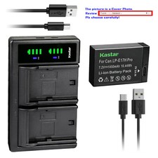 Kastar LP-E17H Pro / Type-C Battery LTD2 Charger for Canon EOS 8000D, EOS 250D