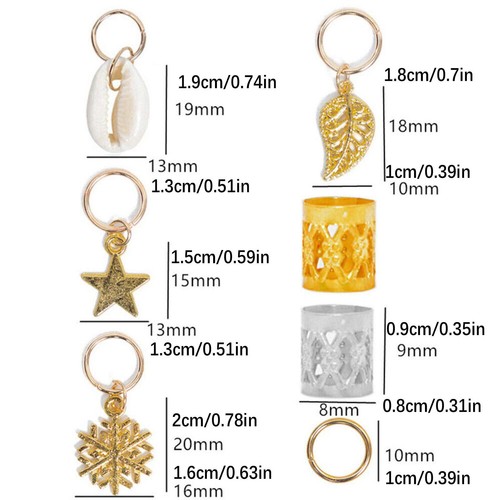80Pcs Hair Jewelry Braid Ring Cuff Decor Pendants Dreadlocks Beads Accessories n - Picture 5 of 12