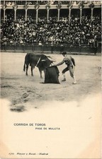 CPA AK Corrida de Toros pase de muleta SPAIN ...