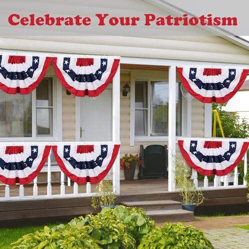 American Pleated Fan Flags, 2x4Ft Patriotic Bunting, US Bunting flags Outdoor - Picture 5 of 7