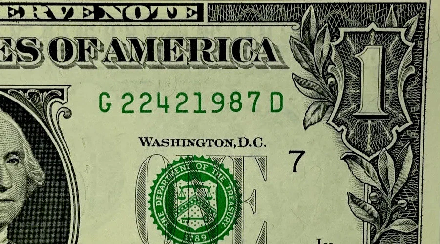 One Dollar Bill Birthday Note April 2 1987. Uncirculated. Fancy Serial Number - Image 2 of 4