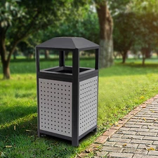 Commercial Waste Container Outdoor Trash Can Garbage Enclosure Build-in Ashtray