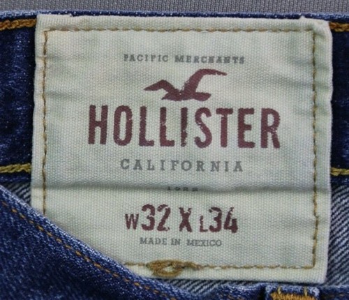 Pantalones de mezclilla Hollister para hombre ajustados rectos desgastados 5 bolsillos talla 32x34 (medida 32x33) - Imagen 4 de 9