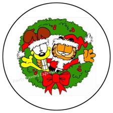 30 CARTOON CAT CHRISTMAS ENVELOPE SEALS LABELS PARTY FAVORS STICKERS 1.5"