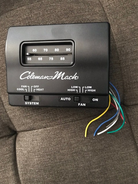 Coleman Mach Thermostat Black 7330F3858 From 2016 RV for ... 2 stage heat 1 stage cool thermostat wiring diagram 