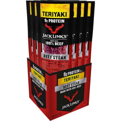 Jack Link s Premium Cuts Beef Steak, Teriyaki, Great Snack - 1 Oz, Pack of 12