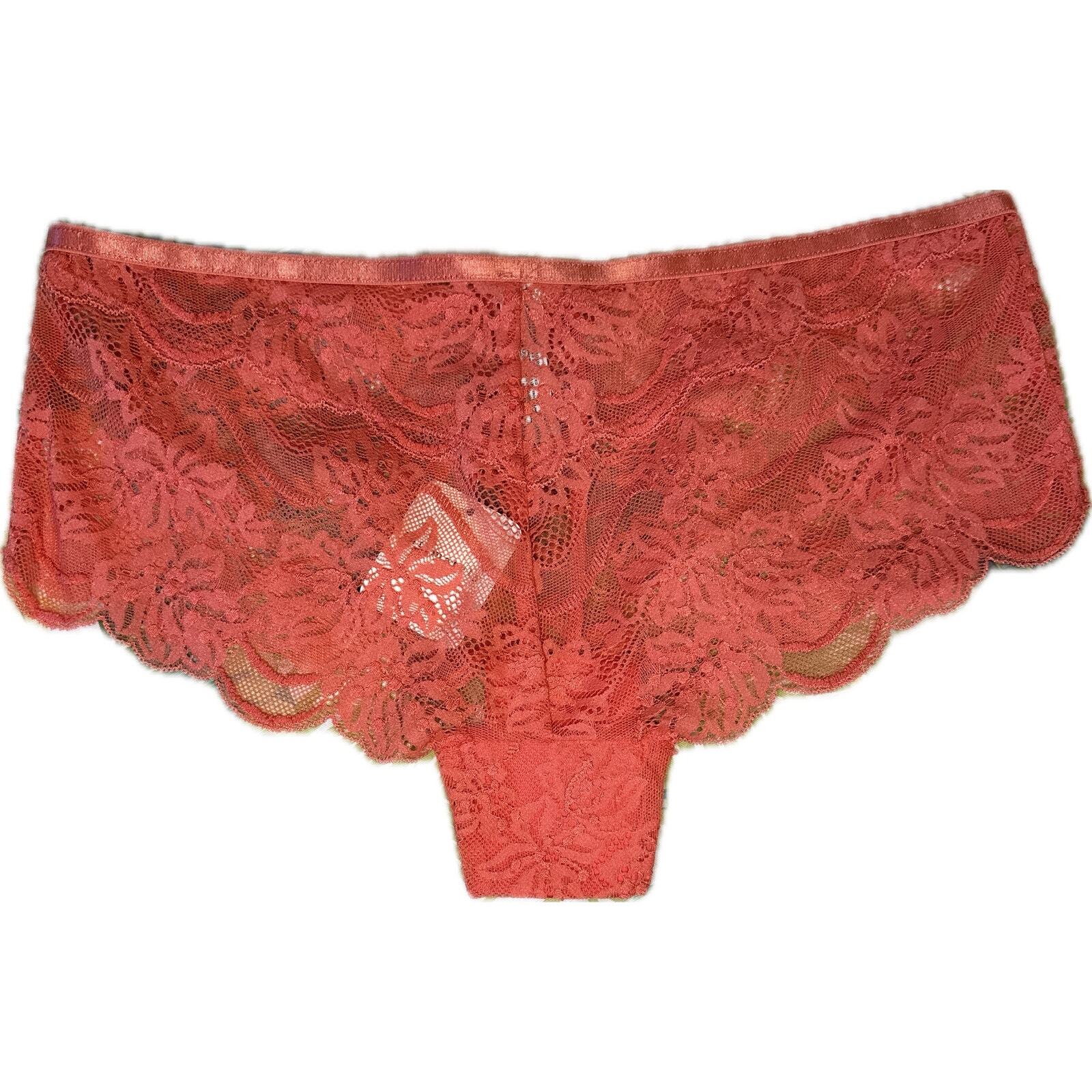 Free People Intimately Mimosa Flower Coral Lace Women's Underwear - Size Large