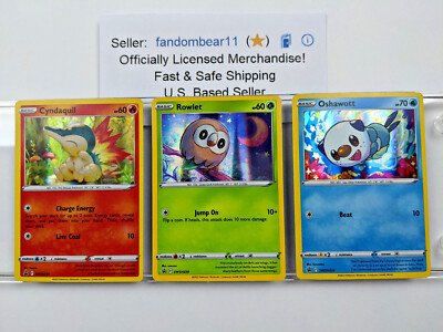 Cyndaquil Oshawott Rowlet BLACK STAR PROMO card set 2022 Pokemon