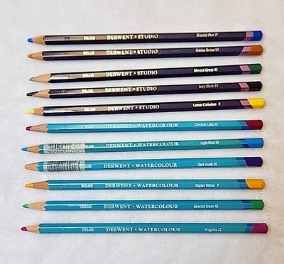 Derwent Watercolor & Studio Pencils 11 Various Colors Made In England