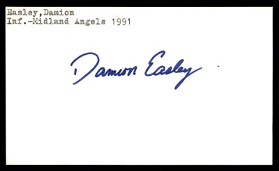 Damion Easley Baseball Signed Index Card Auto Autograph (no COA) *e1